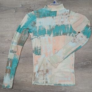 Abstract Print Long Sleeve Top